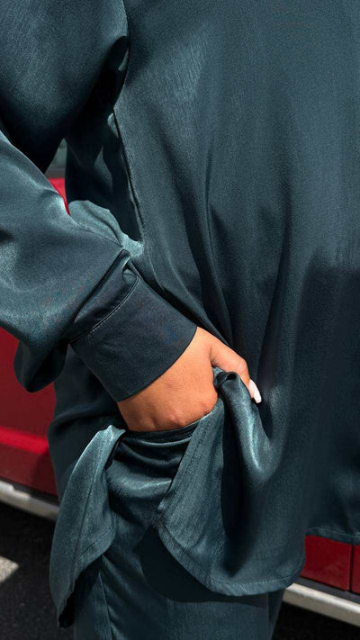 Elegancki zestaw koszuli ze spodniami oversize